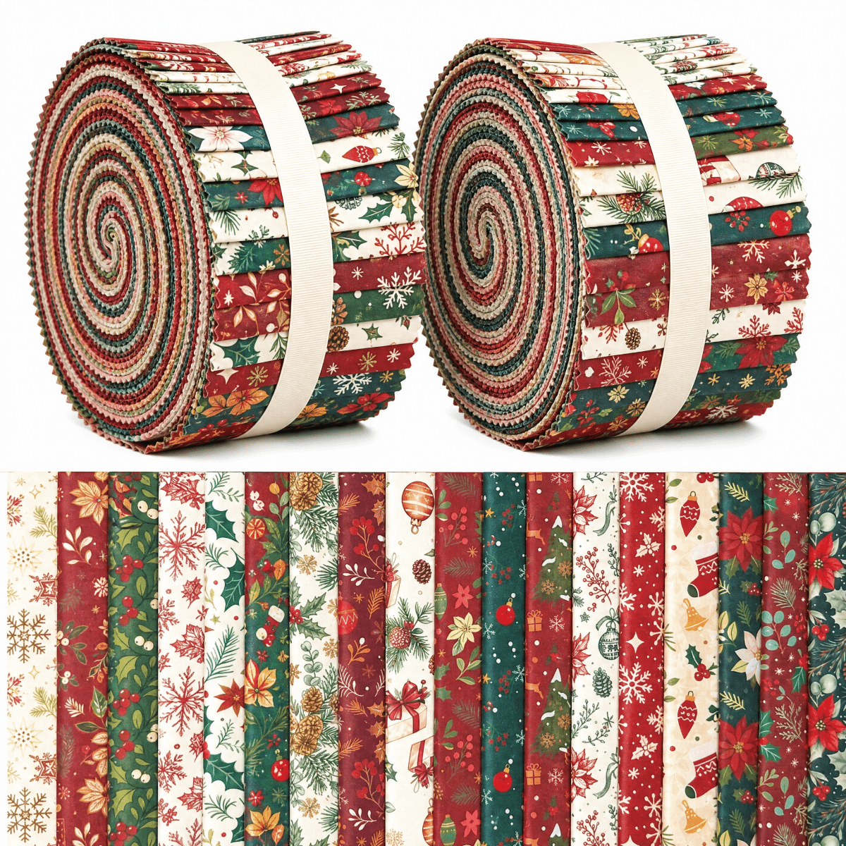 TEMU 40 pezzi 6.5 X 50 cm con bordi seghettati pretagliati, serie stampata a tema natalizio, , albero di Natale, regalo, motivi a di , adatti per il