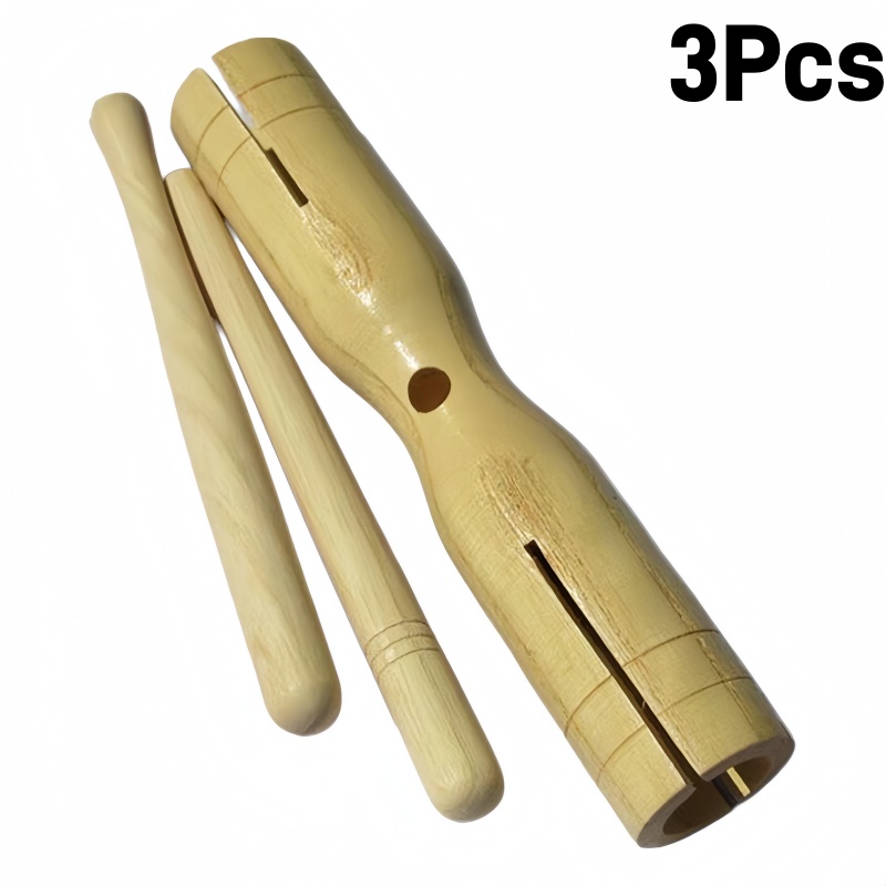 TEMU Smooth Plain Texture Wooden Block Percussion Instrument, Handheld With , Perfect For Music Enthusiasts And Professionals, Ideal For Rhythm,