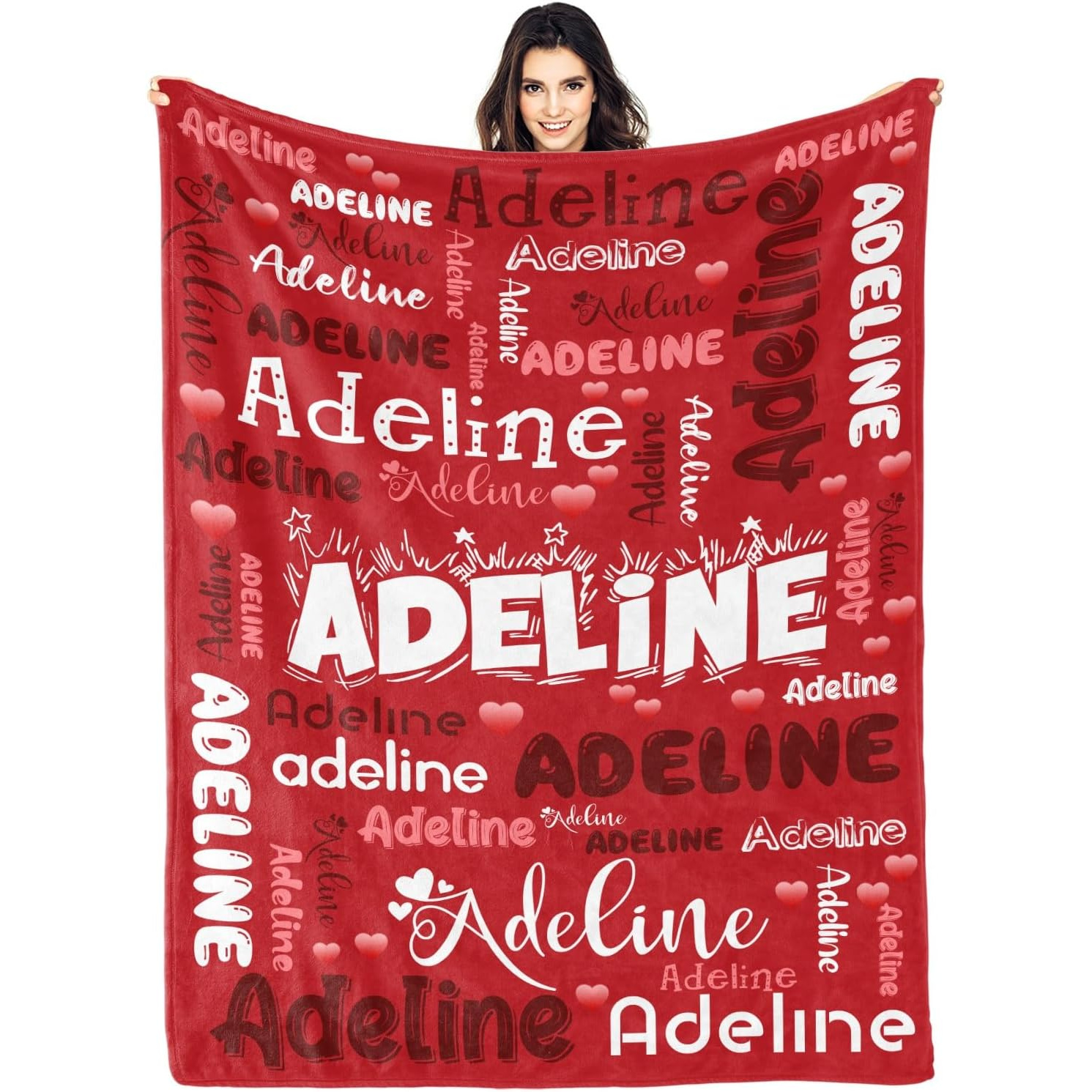 TEMU Custom Text Flannel Blanket In 2d Flat Design, Personalized Layout Suitable For Christmas Gifts, Holiday Presents For , Exclusive Soft And