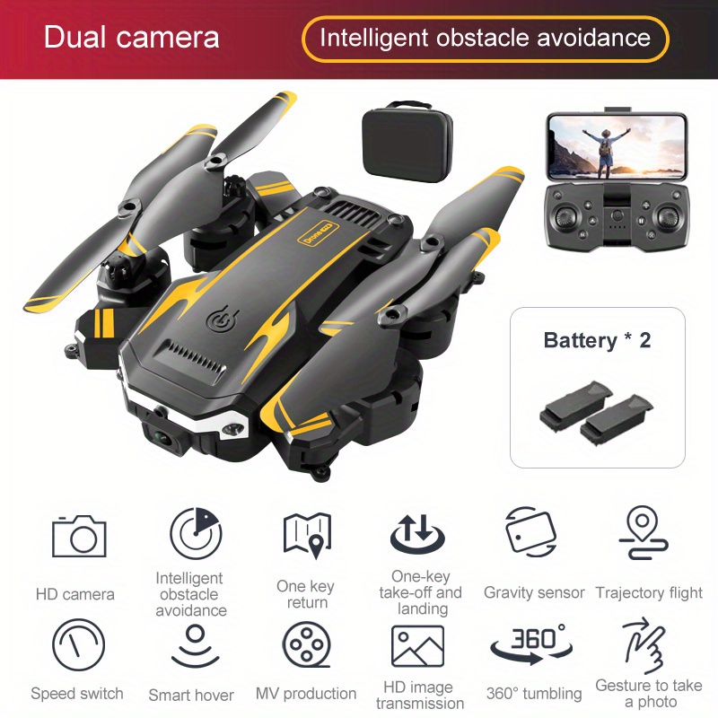 TEMU Drone With Camera- Adult Drone, Equipped With 2 Batteries, Handbag, Propellers, 1080p High-definition Foldable Drone, Stable Hover, Trajectory
