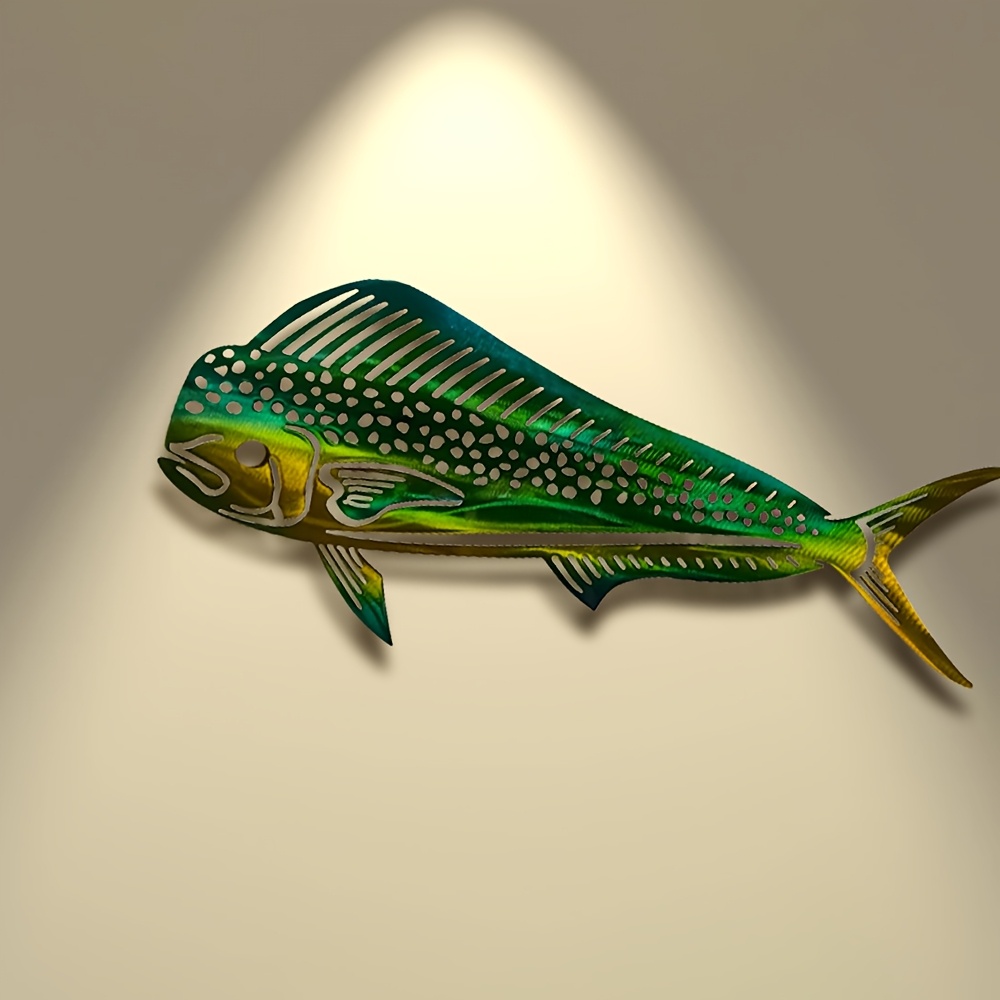TEMU da parete 2D piatta a forma di pesce sottomarino - Statua costiera in acrilico con e marina, decorazione marina da parete adatta per acquario,