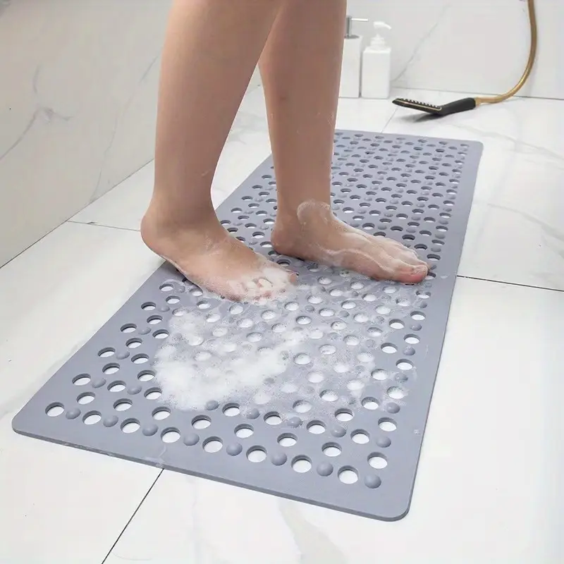 39 x 16 extra long non slip bath mat pvc bathtub mat soft shower floor mat with drain holes Product details 1