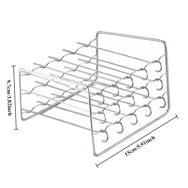 TEMU Air Fryer Rack - Air Fryer Liner, Suitable For Air Fryers And Ovens, Multi-functional Accessory, Three-layer Metal Wire Rack With Skewers,