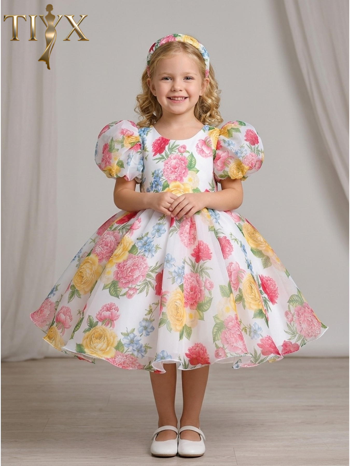 Floral Print Daily Use Dresses For Girl Pink Floral Dress, Pageant, Pink  Wear, Interview, Girl, Easter