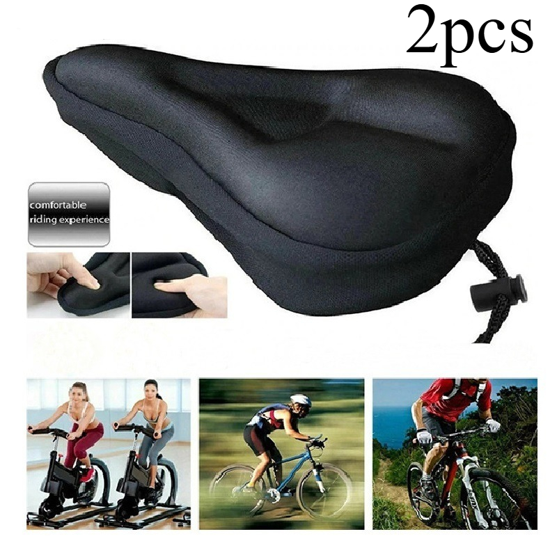 TEMU 2pcs Coussin de Selle de Vélo Doux Épaissi Respirant Housse de Selle de Vélo Confortable Coussin de Vélo de Montagne