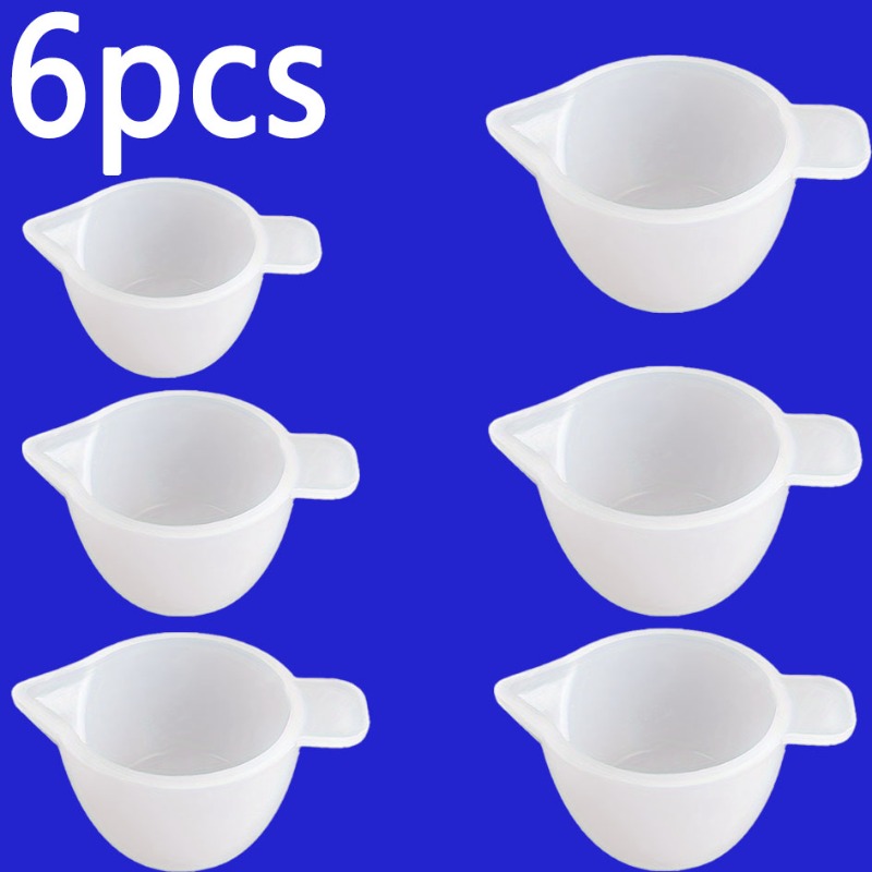 TEMU Lot de 6 mini gobelets de mélange en silicone pour outil de résine époxy, gobelets de distribution et de mesure en silicone pour résine /