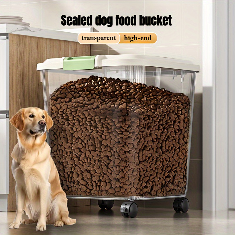 large capacity transparent pet food storage container for cat and