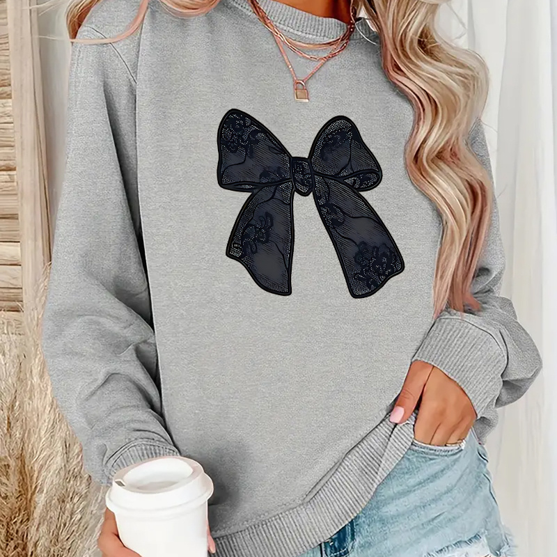 

Cute Pattern Print Sweatshirt - Casual Long Sleeve, Crew Neck Sweatshirt For Fall & Winter For Women - Machine Washable Polyester - Plus Size Women's Clothing