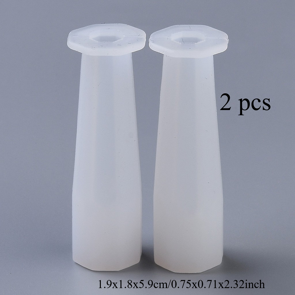 TEMU 2 moules en silicone pour pendule, moules pour pendentifs en quartz, blanc, 1,9 x 1,8 x 5,9 cm, diamètre intérieur : 0,9 cm