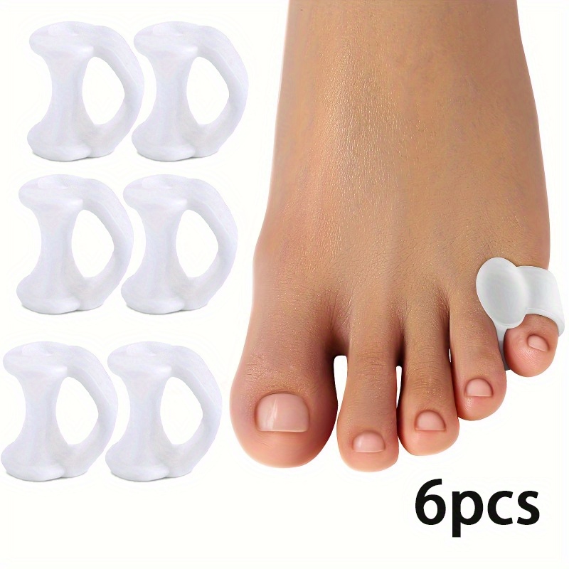6pcs Silicone Toe Separators For Daily Use, Cushion, Gel Soft Toe Spacer Pads For Women And Men