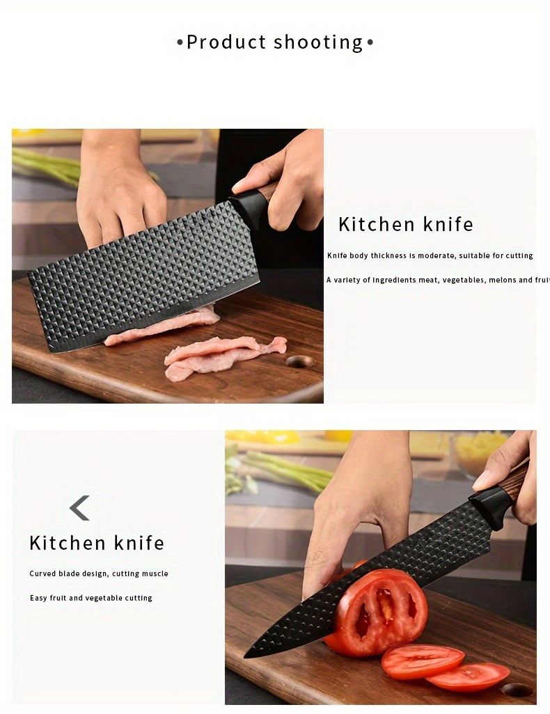 7pcs/6pcs Stainless Steel Kitchen Knife Set- Multi-purpose Knife, Including Watermelon and Fruit Knife, Chicken Bone Scissors- Essential Tools for Home and Restaurant Cooking, Perfect for Kitchen Accessories Gifts, Restaurant Essentials