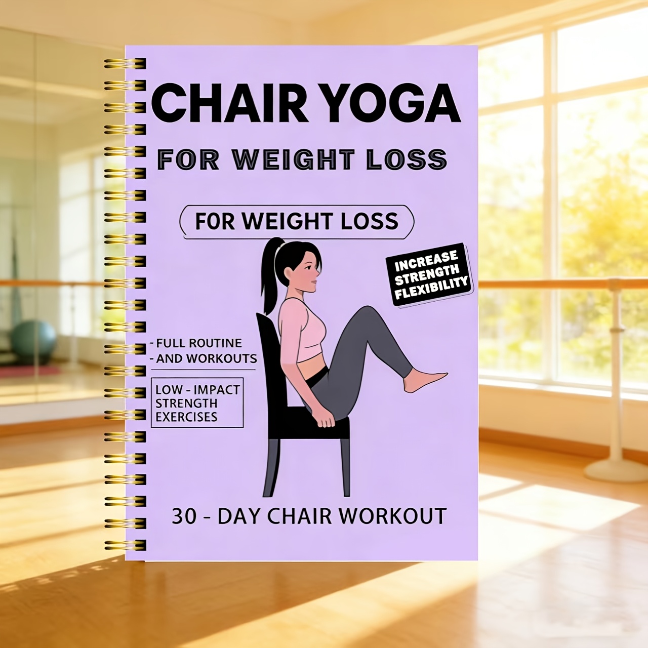 TEMU 30-day Sitting Yoga Weight Loss Exercise Plan And Diary - 50-page Exercise Guide, Including Exercises, Meal Plan, And Progress Tracking -