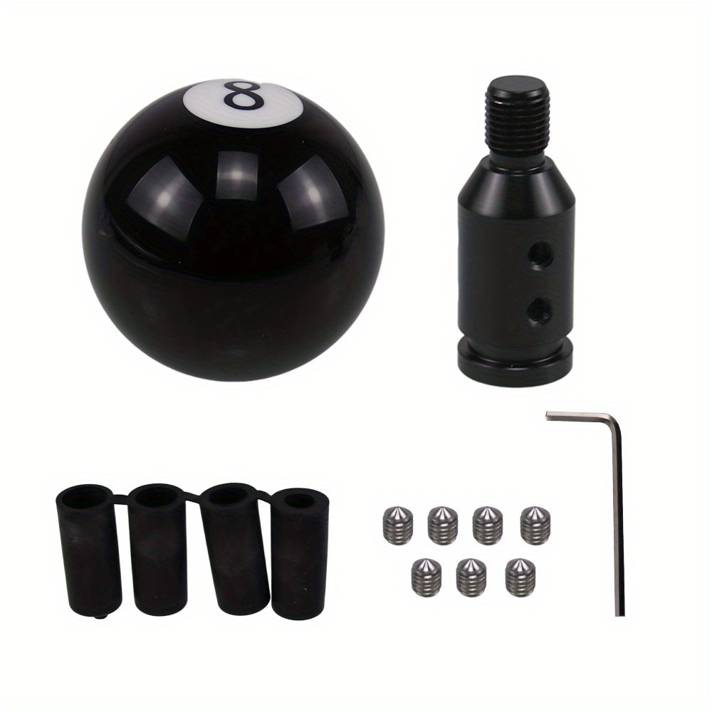 E-shop Auto Tuning Schalthebel Kopf Schwarz 8 Billard Schwarz 8 Schalthebel + Aluminium Adapter