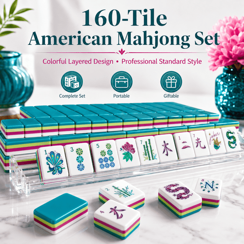 item picture 160 tile with 4 dice colorful layered design with peacock artwork and glossy end tabletop board game for family parties relaxing entertainment puzzle game holiday gift