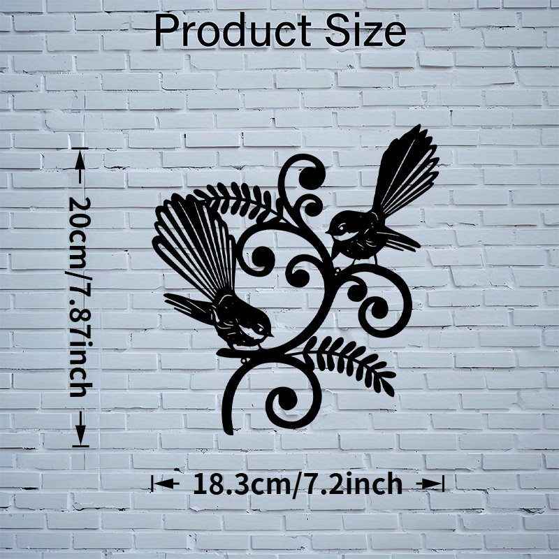 TEMU 2d Flat - 1pc Acrylic Bird Wall Decor, New Zealand Style Black Outdoor Wall Art, Ideal For Gardens, , , Indoor/outdoor Use, New Year's Day