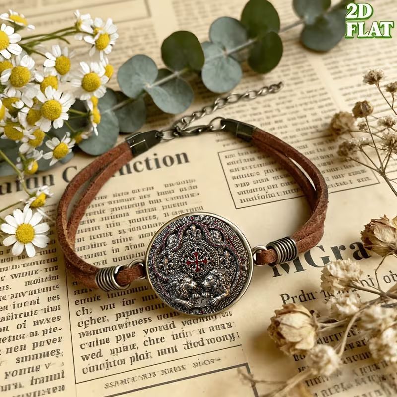 2D Flat Pattern Bracelet, Vintage Bangle for Gifting