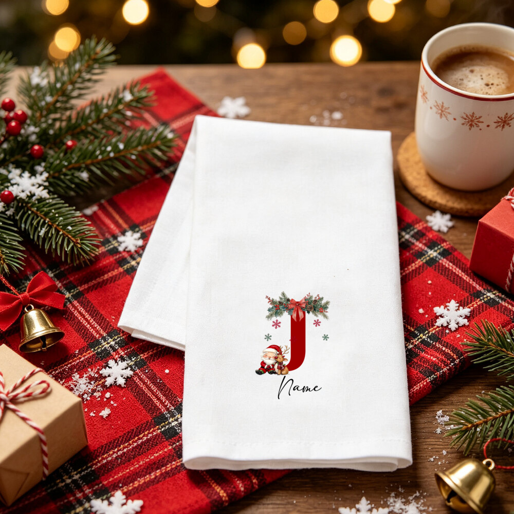 TEMU Personalized Custom Printed Name Christmas Themed Napkins Durable Washable Fabric Napkin For Xmas Home Table Decor Holiday Gathering Gift