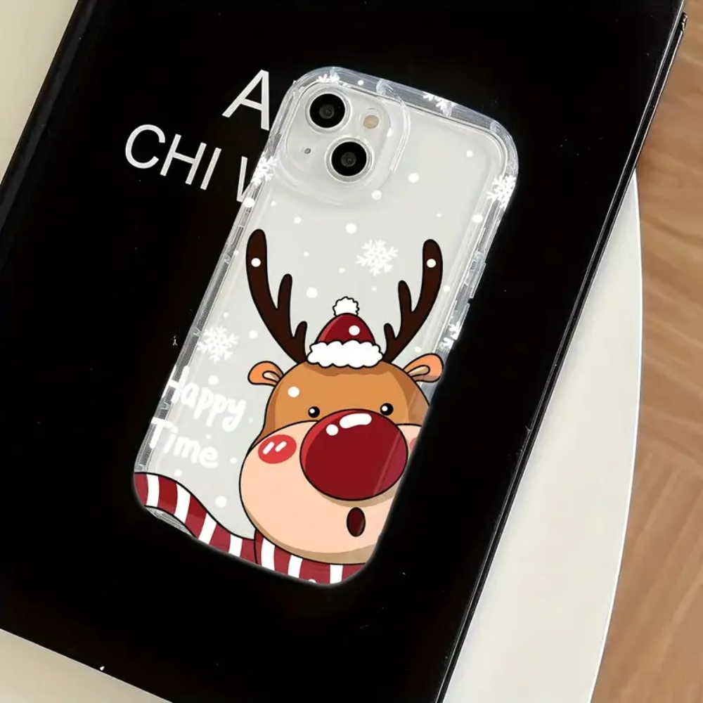 TEMU Phone Case - Christmas Deer: Shock-absorbing Lens Half-pack Suitable For Series Iphone 14pro Phone Case 13 Protective Case 11/12 Suitable For