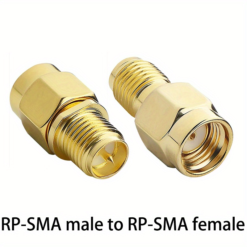 2 stuks SMA naar RP SMA Adapter RF Coaxiaal Connector SMA Man naar RP-SMA Vrouw Converter Goudgelegerd Koperen Messing