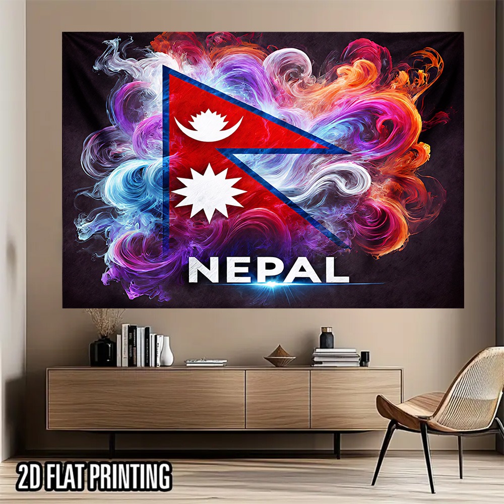 2D Flat, 2D Door Banner, 2D Flat, 1pc Nepalese Flag Banner - Vibrant 2D Flat Printing, Surface Decoration for Indoor/Outdoor Parties, Birthdays, Anniversaries, Weddings & Home Decor, No Needed, Easy to Use, Indoor Outdoor Banner | Vibrant Flag Design