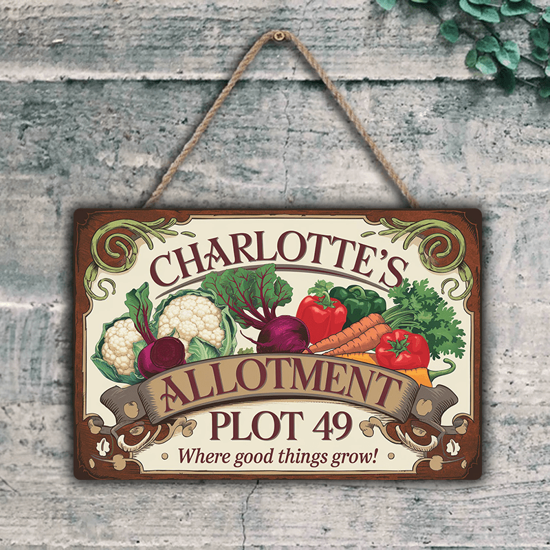 TEMU 1 Personalized Metal Sign With Custom Name Text, Outdoor And Garden Wall Art, Greenhouse Gift, Vegetable Shed Decorative Iron Wall Plaque For