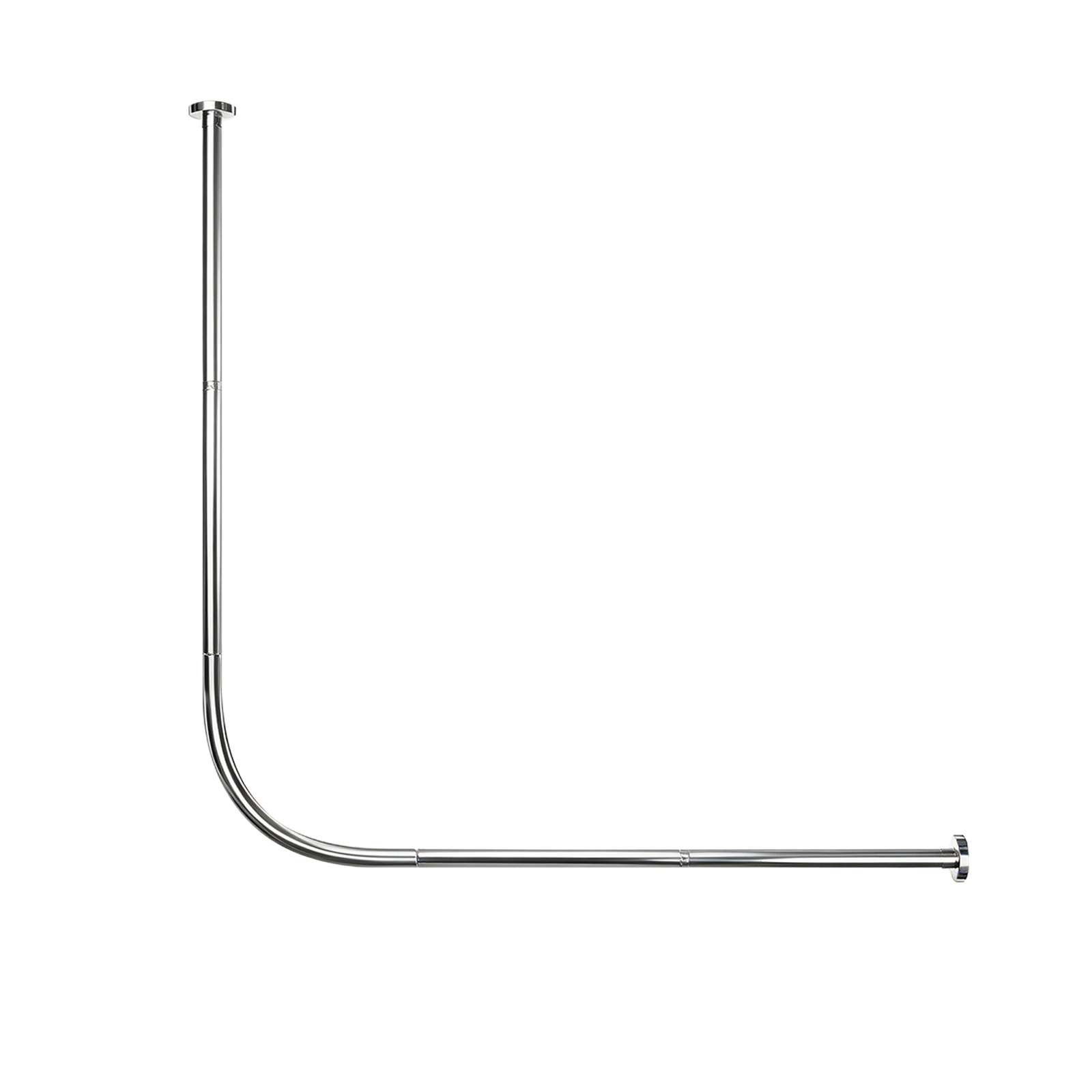 Image of Buruiyoten L-shaped Telescopic Shower Rod, Partition Curtain Rod, Space-saving Corner Rod For Bath, Kitchen, Balcony