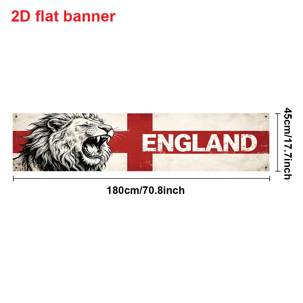 TEMU 2d Flat, 1pc Vintage England Banner Suitable For England Team Watch Parties - Distressed St George Flag With & England Lettering, Hanging