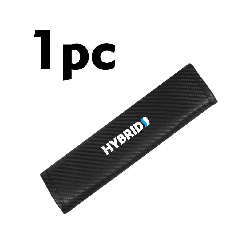 TEMU 1pc Carbon Fiber Shoulder Pad - Suitable For Hybrid Vehicles, Pu Leather Fiber Texture Shoulder Pad/car Seat Belt Protector/anti-chafing