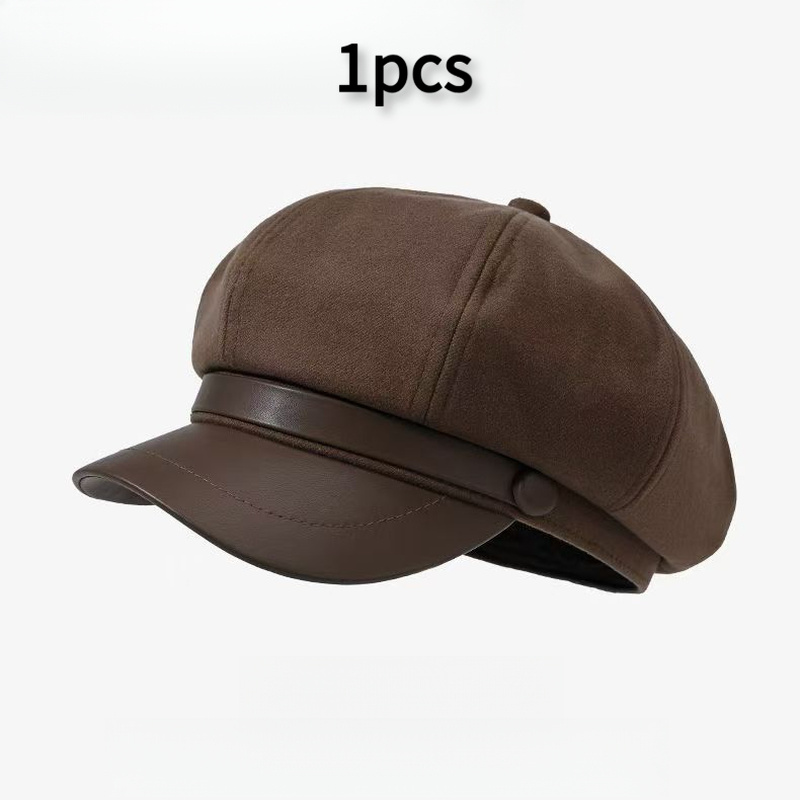 TEMU Color Palette Painter Beret Unisex Versatile Curved Brim Octagonal Lightweight Newsboy That Makes Look Smaller Classic Retro Style