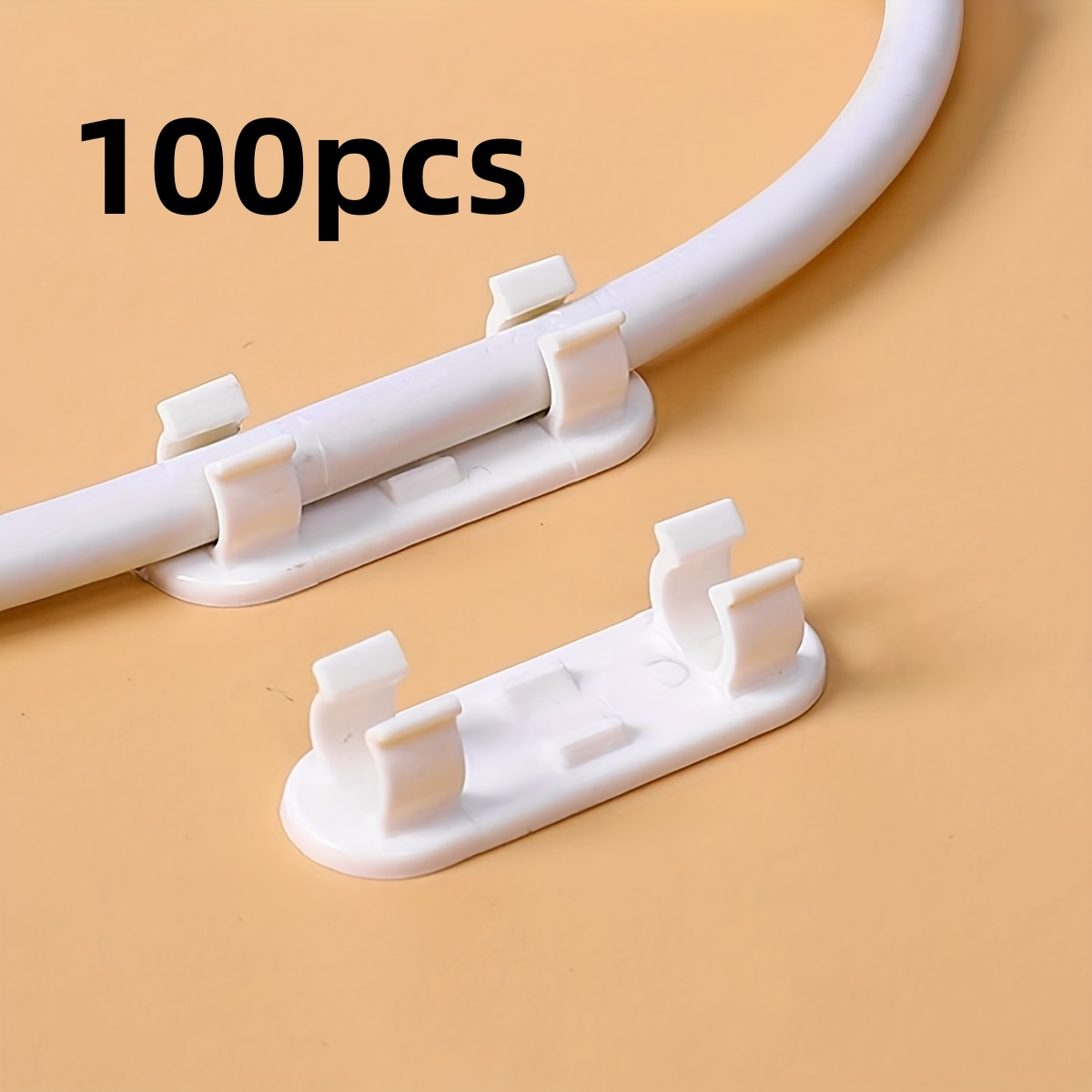 E-shop 100 Stück Verstellbare Kabelclips - Klebende Kabelorganizer für TV, PC & Ethernet-Kabel - Unter dem Schreibtisch & Wand Kabelmanagement fürs