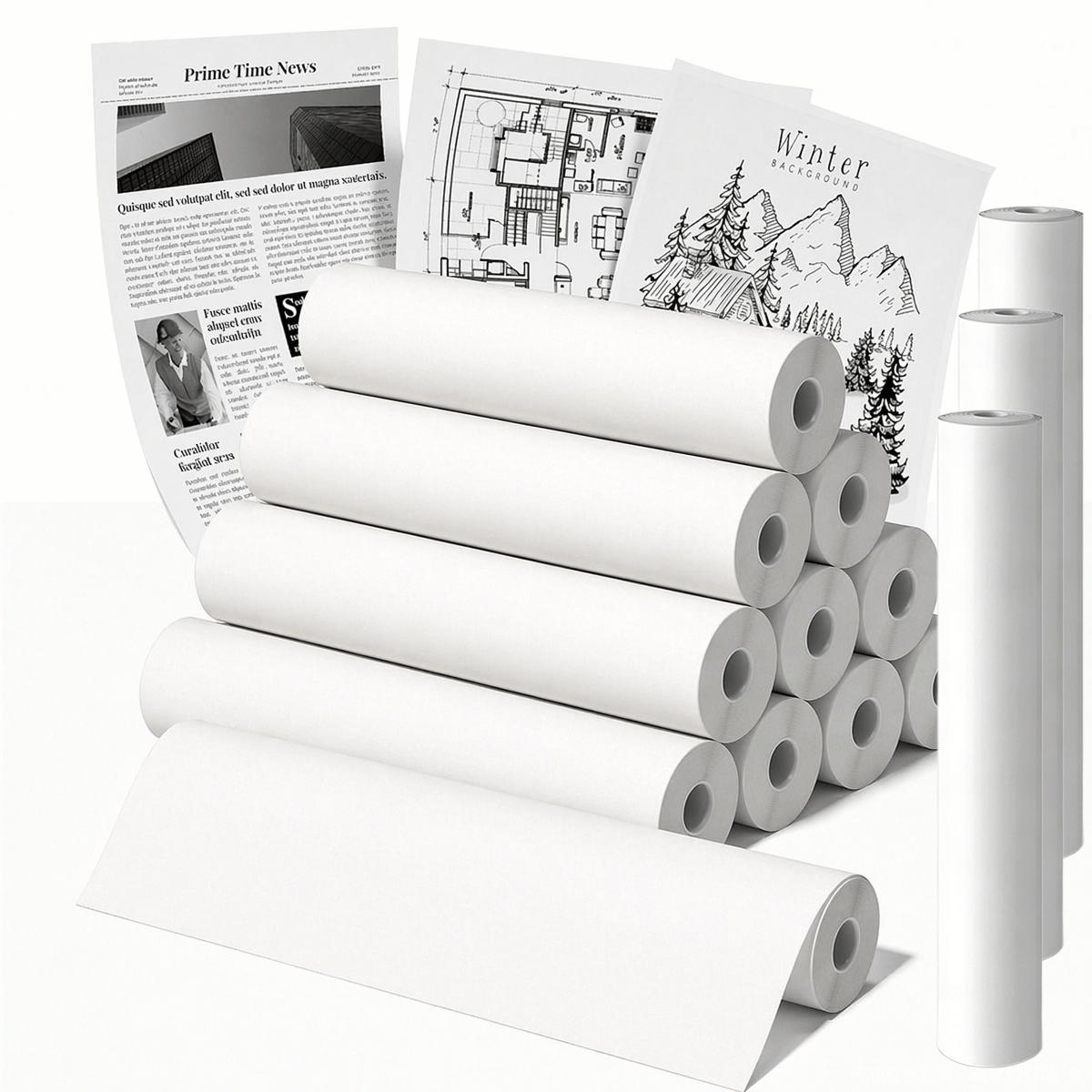 14rolls A4 Quick-dry Thermal Paper 8.27''x11.69'' Letter Size, For Portable Printer, Compatible With Gloryang & Jadens Pd-a4 Thermal Printer
