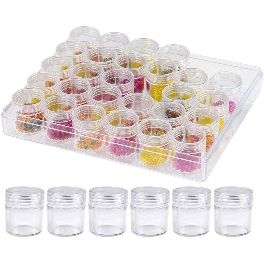 

30 Grids Plastic Beads Boxes Storage Container Set Storage Jars Diamond Painting Accessory Box For Diy Diamond, Nail And Small Items, Baskets, Bins & Containers For