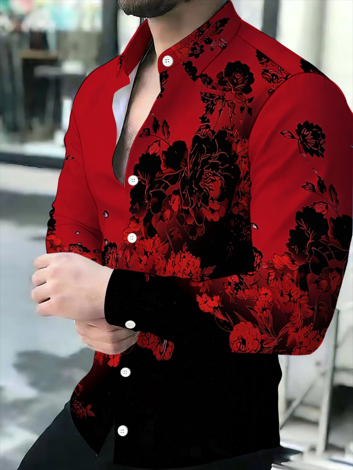 red dress shirt for men sold on Temu United States