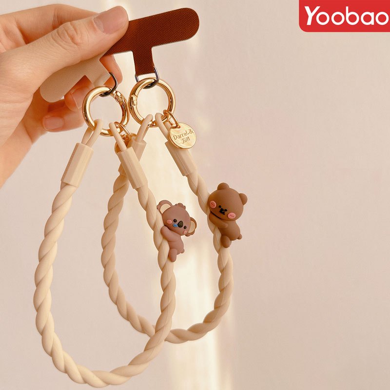 Cute Panda Phone Lanyard with Anti-Drop Silicone Strap