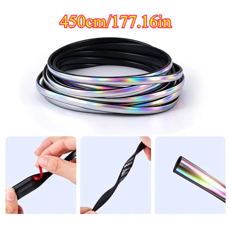Image of 1 Roll 450cm/177.16in Car Door Edge Guard Strip Anti-scratch Protector Moulding Trim Seal Strip Universal Auto Door Hood Trunk Protection