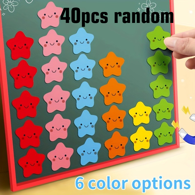 TEMU 40pcs Random Color Fridge Magnets - Reusable Blackboard Chalk-like Boards In Colors (pink, Yellow, Green, Blue, Orange, Red, Turquoise, White) -