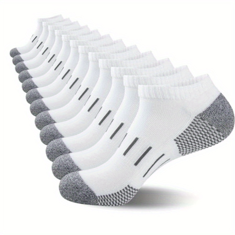 TEMU 12 Pairs Of Men's Socks; Men's 12 Pairs Of Low-cut Comfortable Cushion Casual Socks