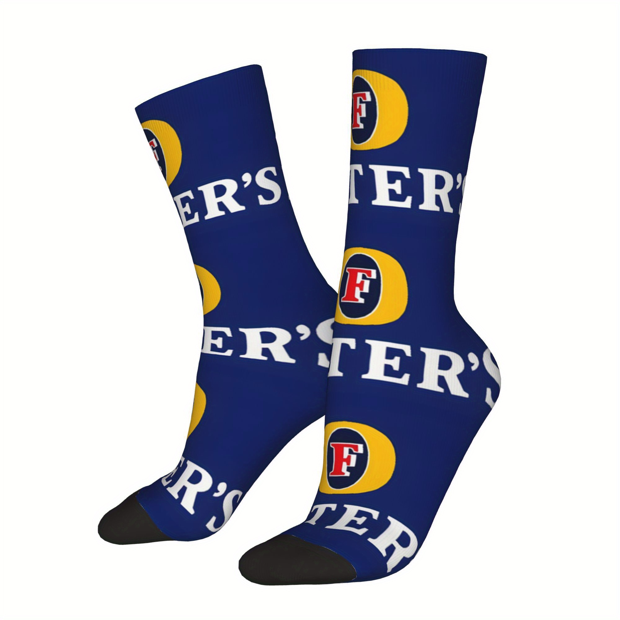 TEMU 1 Pair Men's Compression Socks Fan Retro Harajuku F- Hip Hop Novelty Casual Crazy Sock Gift Printed Halloween Christmas