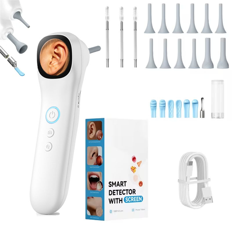 New Upgrade 1080p Hd , 1.21' Hd Screen, 4x Zoom, Multifunctional Digital Wax Cleaner With Check &clean 2 , Built In 1000mah Battery, Protable Type-c Charge Usb, Suit For Seniors, Adults, Pets.