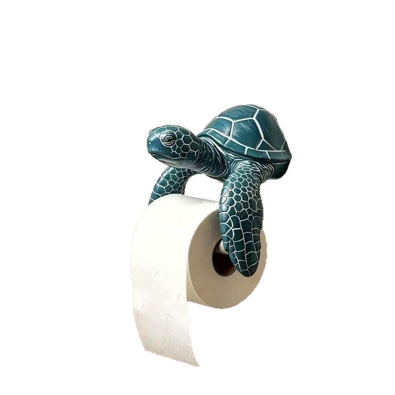 TEMU 1pc Sea Turtle Wall-mounted Toilet Paper Holder - Rustic Coastal Bathroom Decor Suitable For Kitchens & Bathrooms, Adhesive/paste-free