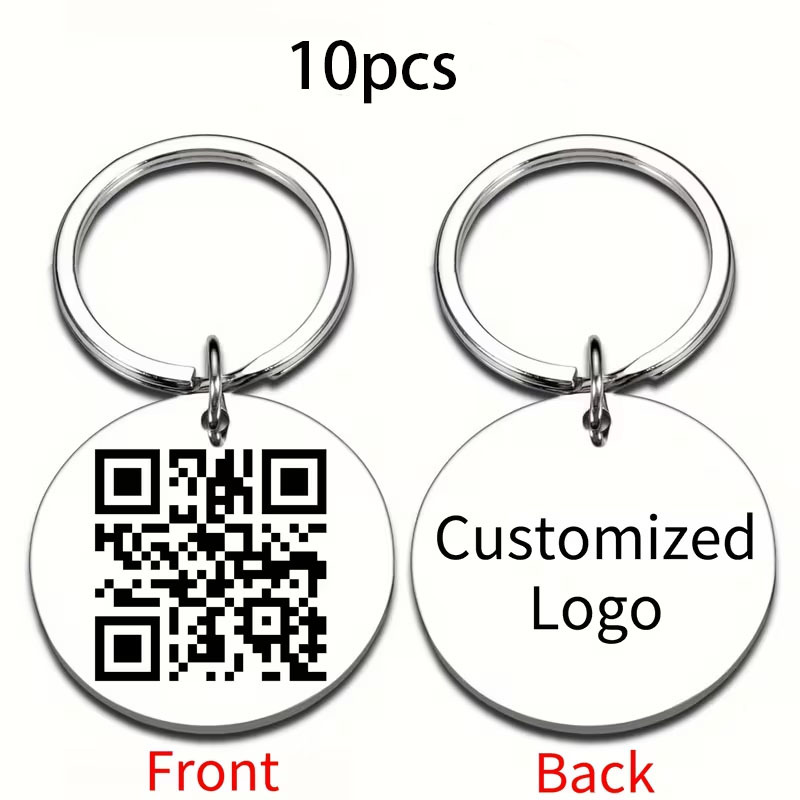 TEMU Custom Personalized Stainless Steel Keychain With Uv Printing Contact Information And Social Payment Pendant Nice Gift For Anniversary Colleague