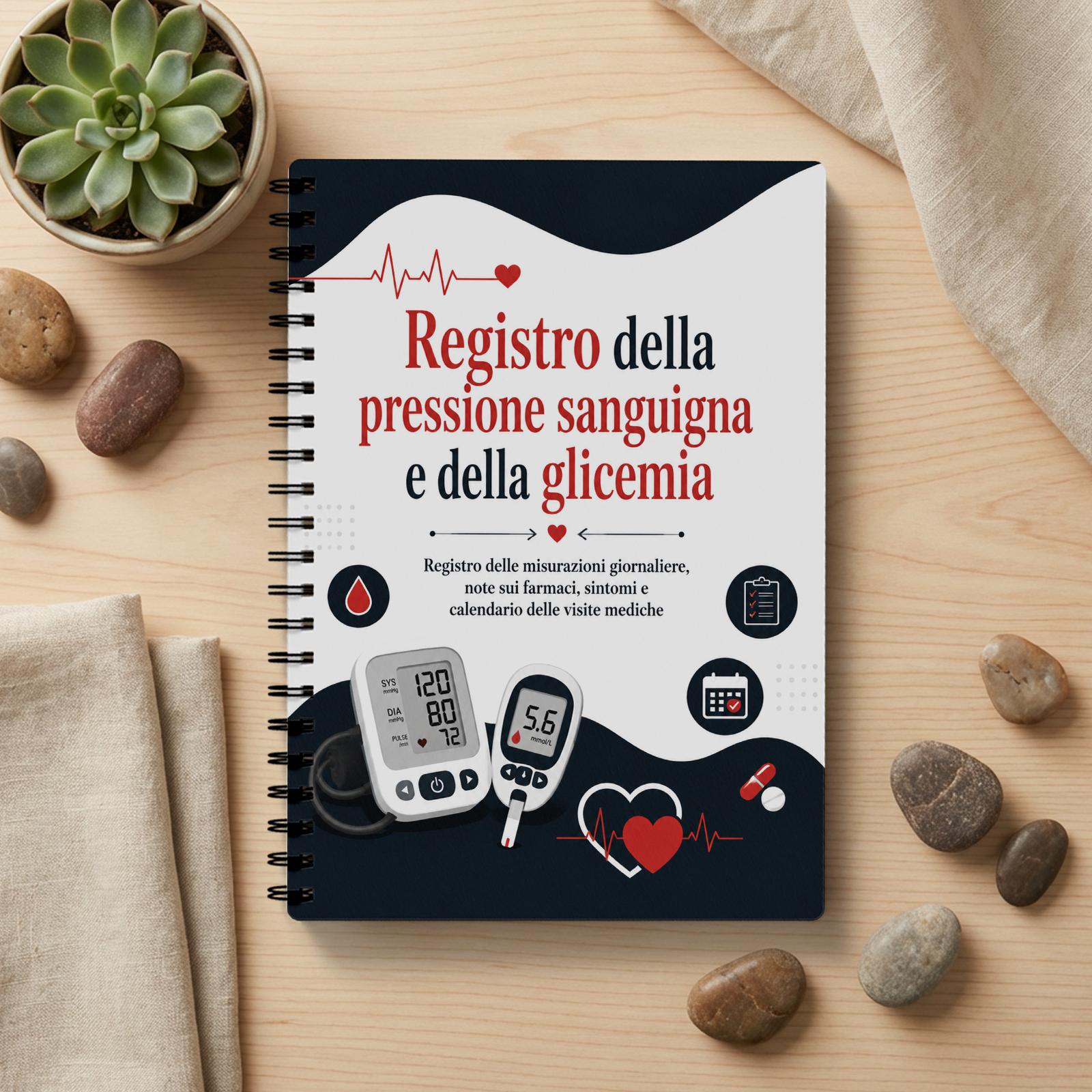 TEMU Versione italiana Agenda planner per monitoraggio pressione sanguigna e glicemia, Organizzatore per registro , Registro pressione sanguigna,