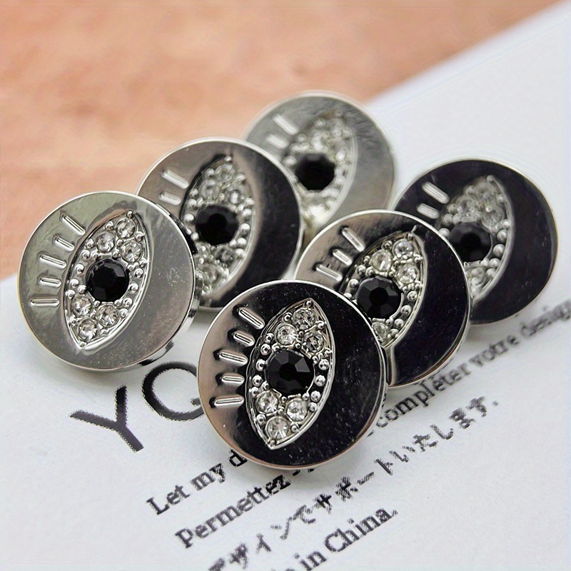 E-shop 6 Stück Metall-Knopf für Hemden, 11 mm, Rund, Metallmaterial, Modischer Stil, Strick- Nähzubehör, Kleidung DIY, Geeignet für Hemden, Kleider,