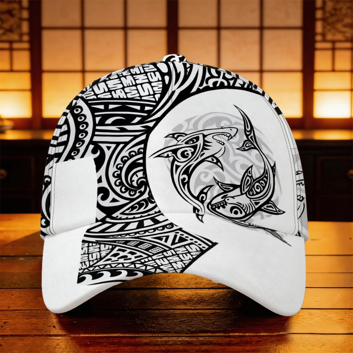 TEMU Casquette de baseball 1 pièce avec motif requin tribal, cadeau d'anniversaire, motif imprimé intégral 2D, casquette à motif de , cadeau de fête