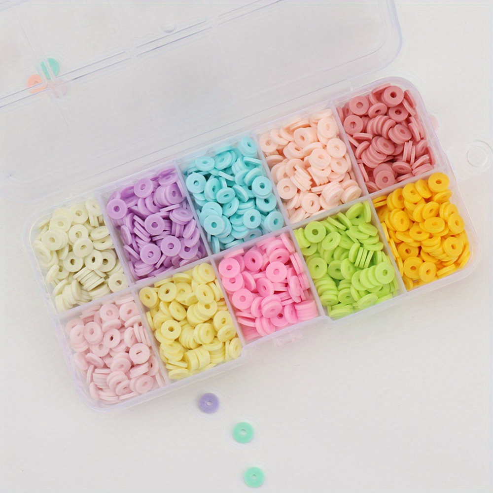 TEMU Kit de perles pour bracelet en 2D plat - 1800pcs/ 2250pcs/ 2400pcs, Kits de bracelets d', Perles plates pour la fabrication de bijoux, Ensemble