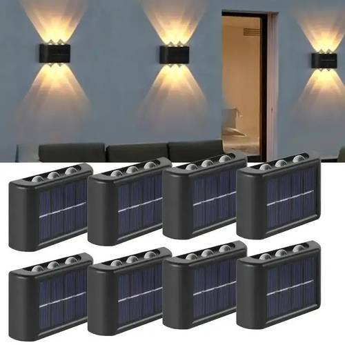 1 pack of solar wall lights solar wall lights outdoor anti glare lighting outdoor solar lights solar outdoor wall washer lights double headed wall lights soft light is not suitable for courtyard lighting porch decoration garage