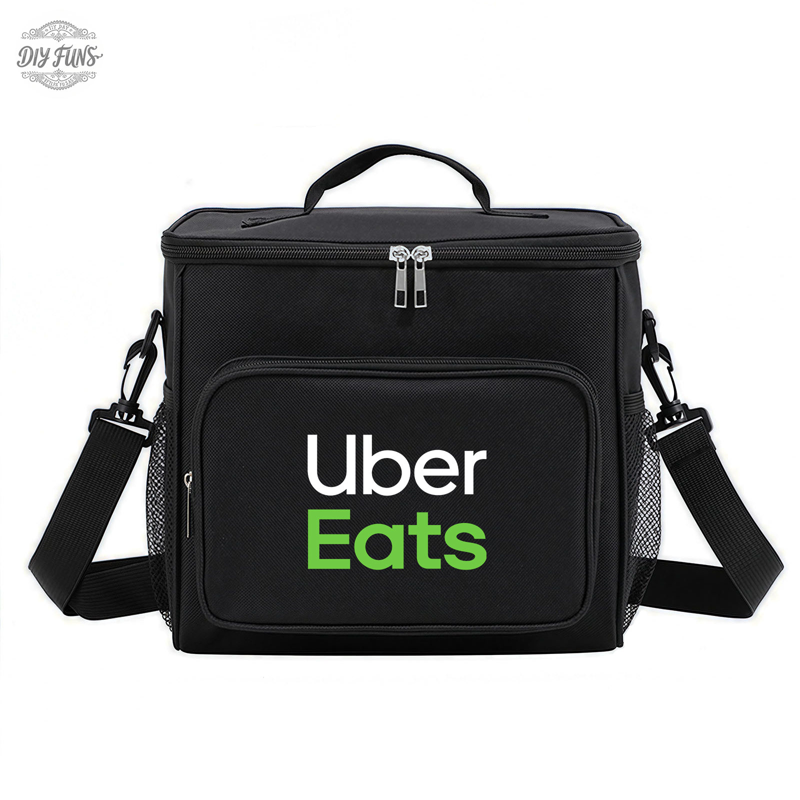 TEMU 1pc Insulated Delivery Bag, Thermal Food Delivery Bag With Thick Oxford Fabric And Foil Layer, Foldable Bag For Hot Cold Food Storage, Side Mesh