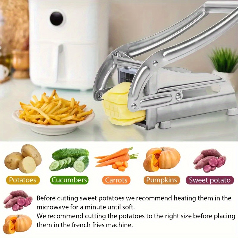 1pc stainless steel french fry cutter multipurpose vegetable chopper potato slicer onion dicer manual food prep tool for kitchen restaurant use safe for food contact details 4