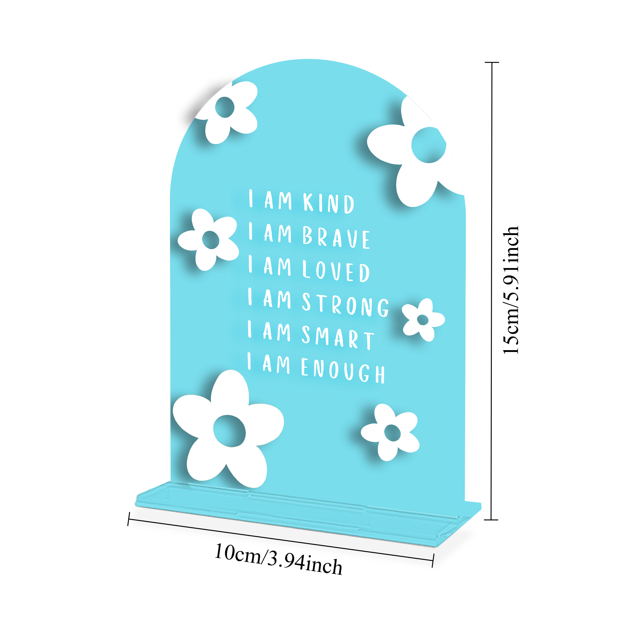 TEMU 2d Flat - [2d Flat] Personalized Acrylic Stand For 2d Display - "i Am Kind, , , , , I Am Enough", Featuring Text/numbers, Decorated In Purple,