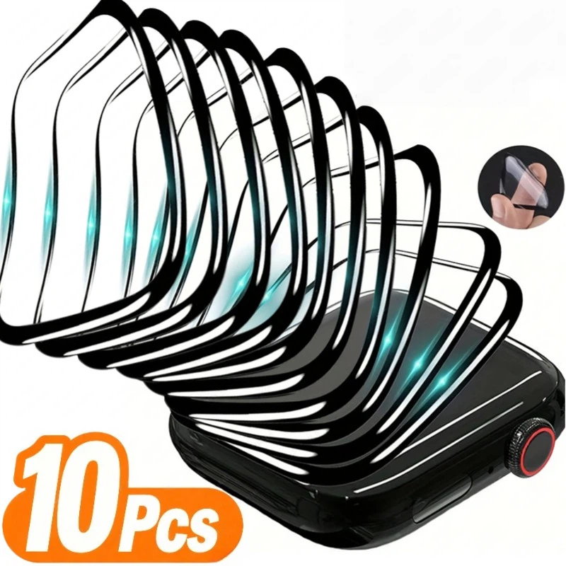 TEMU 10pcs High-definition Full Coverage Screen Protector Set Compatible With Watch Series 11/10 (42mm-46mm), Series 9/8/7/6/5/4/3/2/1